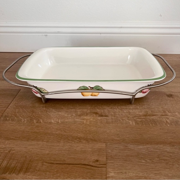 Villeroy & Boch French Garden Fleurence 14.5” X 10” Lasagna‎ Baker W/ Metal Rack